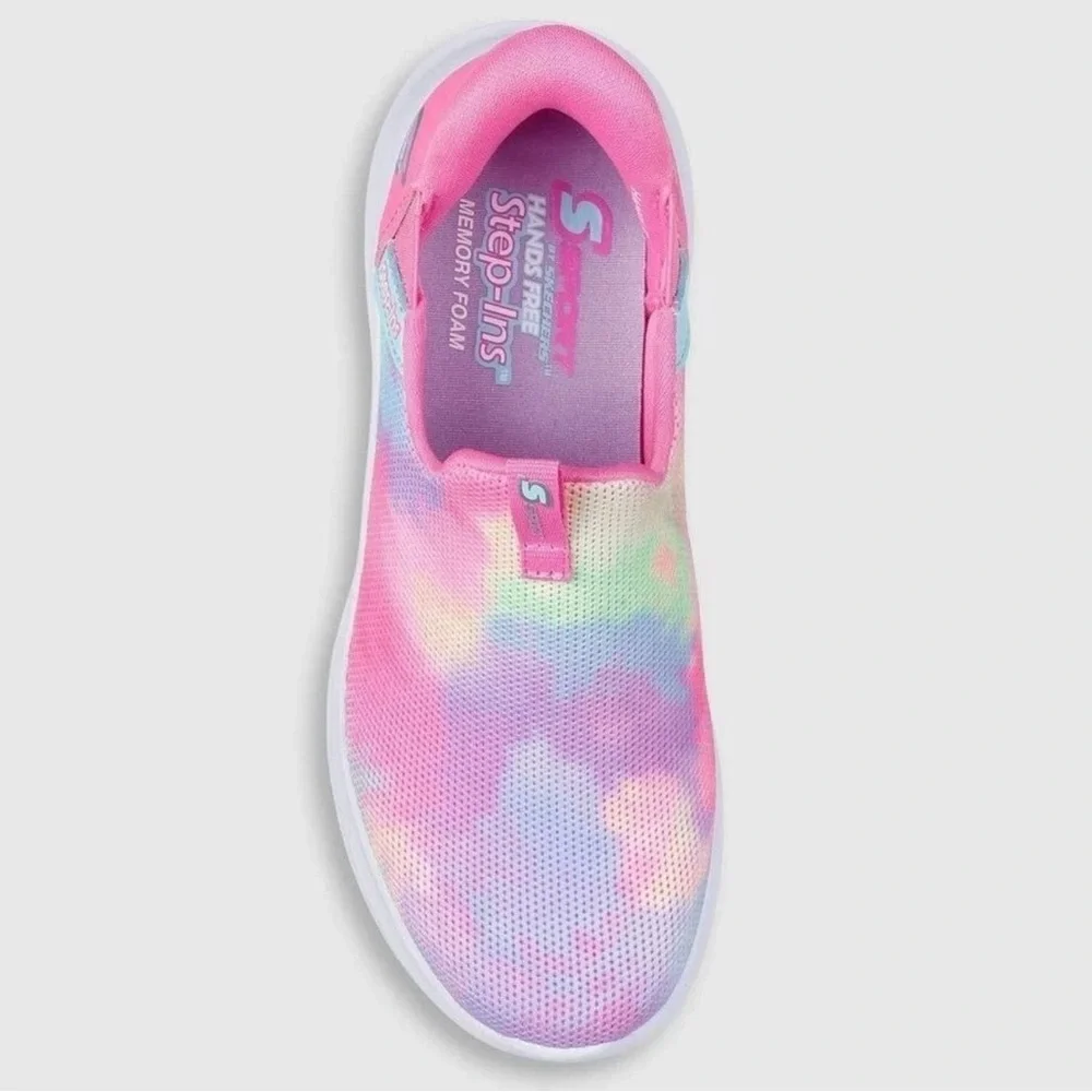 Skechers S Sport Baily Step in Sneakers - Tie Dye - GIRLS size 5 NEW
